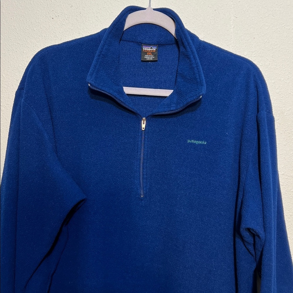 Patagonia  Men's Blue Fleeced Capilene Pull Over Size XXL